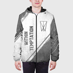 Куртка с капюшоном мужская Within Temptation - white gradient вертикально, цвет: 3D-черный — фото 2