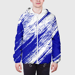 Куртка с капюшоном мужская The color is white and blue, цвет: 3D-белый — фото 2