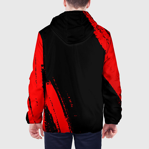 Мужская куртка Chainsaw Man - red gradient вертикально / 3D-Черный – фото 4