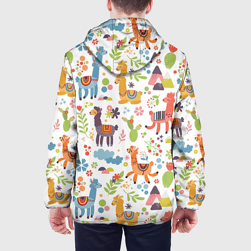 Мужская куртка Ламы паттерн / 3D-Белый – фото 4