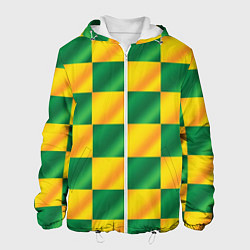 Мужская куртка Желтый и зеленый геометрический паттерн