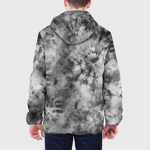 Мужская куртка Серый тай дай - абстракция / 3D-Белый – фото 4