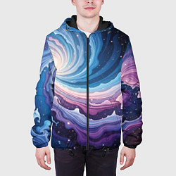 Куртка с капюшоном мужская Космическая волна, цвет: 3D-черный — фото 2