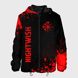 Куртка с капюшоном мужская Nightwish - red gradient вертикально, цвет: 3D-черный