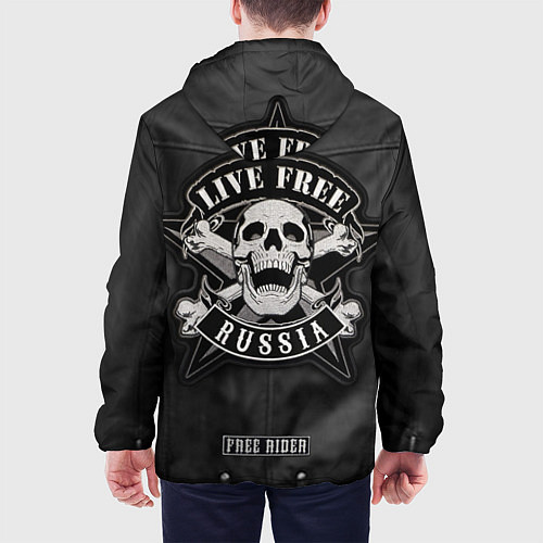 Мужская куртка Косуха байкерская с нашивками / 3D-Черный – фото 4