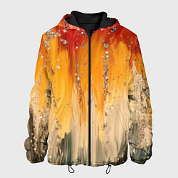 Куртка с капюшоном мужская Красочная текстура с блестяшками, цвет: 3D-черный