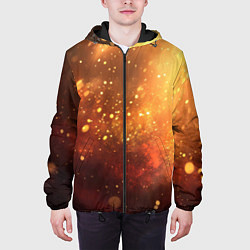 Куртка с капюшоном мужская Золотая блестящая текстура, цвет: 3D-черный — фото 2