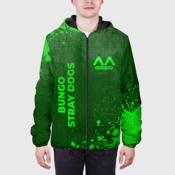 Куртка с капюшоном мужская Bungo Stray Dogs - green gradient вертикально, цвет: 3D-черный — фото 2