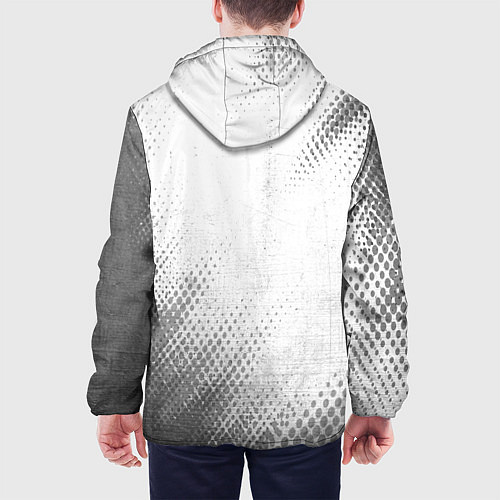 Мужская куртка Chainsaw Man - white gradient вертикально / 3D-Черный – фото 4