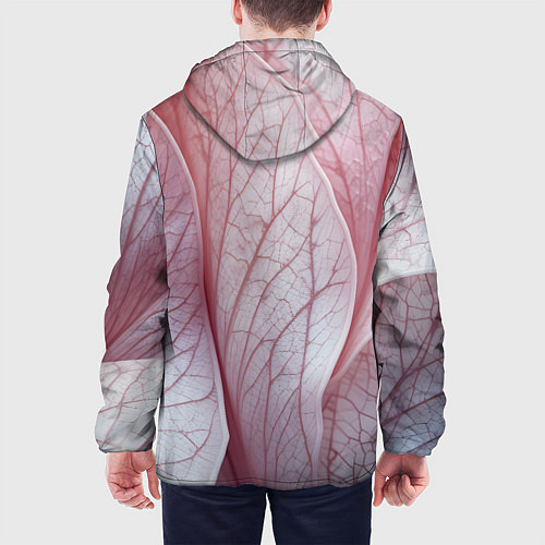 Мужская куртка Розовые листья / 3D-Белый – фото 4