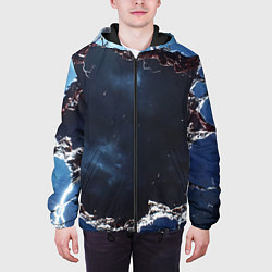 Куртка с капюшоном мужская Объемная дыра в стене текстура, цвет: 3D-черный — фото 2