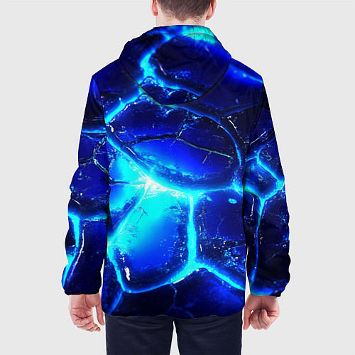 Мужская куртка Синие плиты лед / 3D-Белый – фото 4