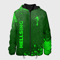 Куртка с капюшоном мужская Hellsing - green gradient вертикально, цвет: 3D-черный
