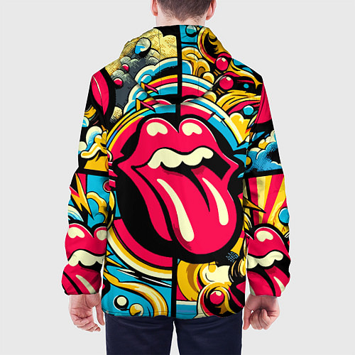 Мужская куртка Rolling Stones logo - pop art pattern / 3D-Белый – фото 4