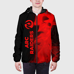 Куртка с капюшоном мужская ARC Raiders - red gradient по-вертикали, цвет: 3D-черный — фото 2