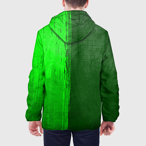 Мужская куртка Slipknot - green gradient по-вертикали / 3D-Черный – фото 4