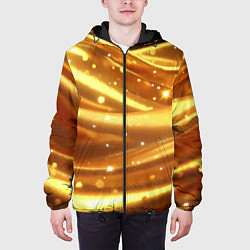 Куртка с капюшоном мужская Золотая ткань с блестками, цвет: 3D-черный — фото 2