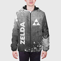 Куртка с капюшоном мужская Zelda - grey gradient вертикально, цвет: 3D-черный — фото 2