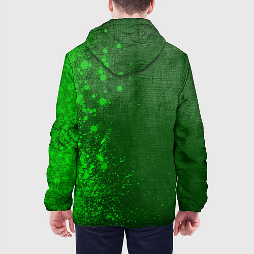 Мужская куртка Blue Exorcist - green gradient по-вертикали / 3D-Черный – фото 4