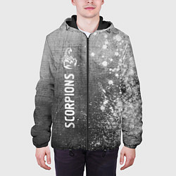 Куртка с капюшоном мужская Scorpions - grey gradient по-вертикали, цвет: 3D-черный — фото 2