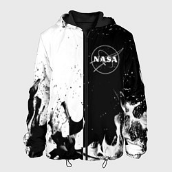 Мужская куртка Nasa черно белый огонь
