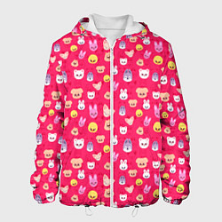 Куртка с капюшоном мужская Skzoo pattern pink, цвет: 3D-белый