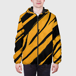 Куртка с капюшоном мужская Тигровый раскрас, цвет: 3D-черный — фото 2