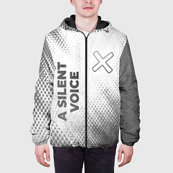 Куртка с капюшоном мужская A Silent Voice - white gradient вертикально, цвет: 3D-черный — фото 2