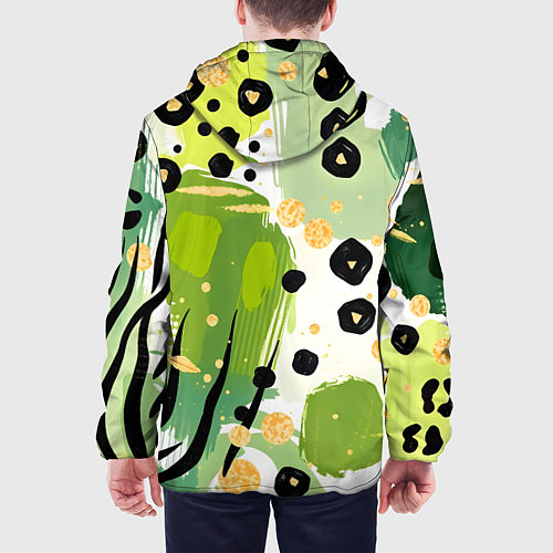 Мужская куртка Зеленый анималистичный паттерн / 3D-Белый – фото 4