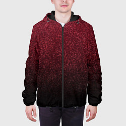 Куртка с капюшоном мужская Амарантовый градиент крошка, цвет: 3D-черный — фото 2