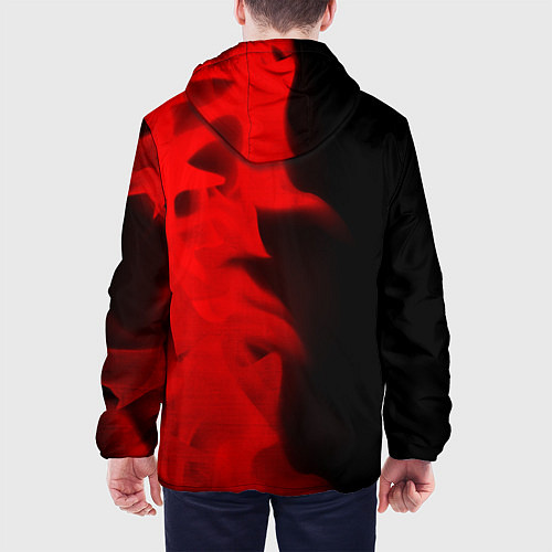 Мужская куртка Portal - red gradient по-вертикали / 3D-Черный – фото 4