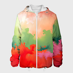 Мужская куртка Красные и зеленые облака