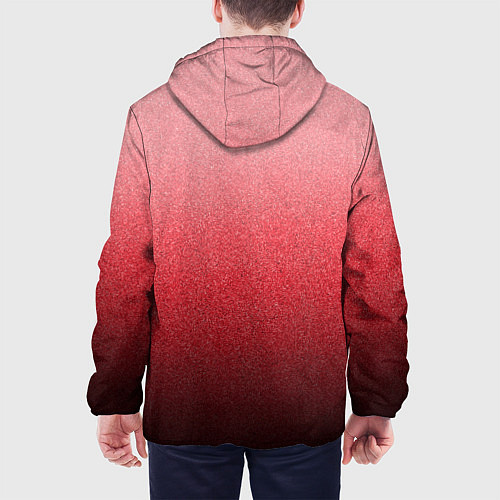 Мужская куртка Мягкий градиент красно-розовый текстура крошка / 3D-Черный – фото 4