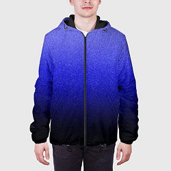 Куртка с капюшоном мужская Градиент индиго из синего в чёрный, цвет: 3D-черный — фото 2