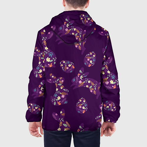 Мужская куртка Кролики и яйца / 3D-Белый – фото 4