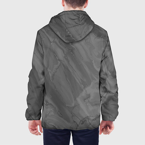 Мужская куртка Серая текстура каменная мрамор / 3D-Белый – фото 4