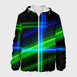 Куртка с капюшоном мужская Color blue black green, цвет: 3D-белый