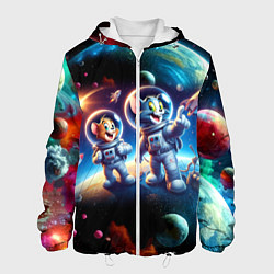 Мужская куртка Космонавты Том и Джерри в неоновом космосе