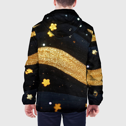 Мужская куртка Золотые волны текстура / 3D-Белый – фото 4