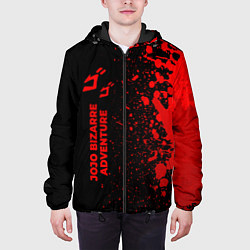 Куртка с капюшоном мужская JoJo Bizarre Adventure - red gradient по-вертикали, цвет: 3D-черный — фото 2