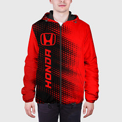Куртка с капюшоном мужская Honda - red gradient по-вертикали, цвет: 3D-черный — фото 2