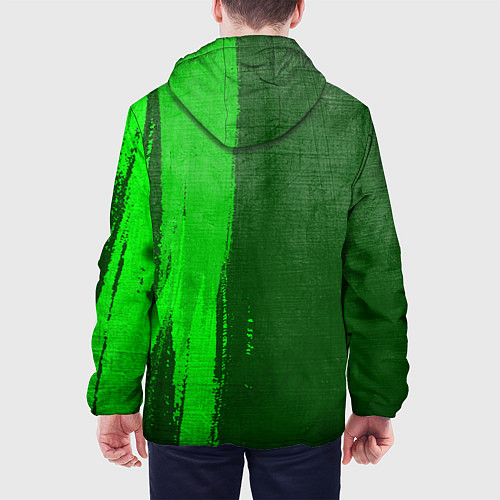 Мужская куртка Asking Alexandria - green gradient по-вертикали / 3D-Черный – фото 4