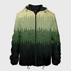 Куртка с капюшоном мужская Зелёный полосами от светлого к тёмному текстурные, цвет: 3D-черный