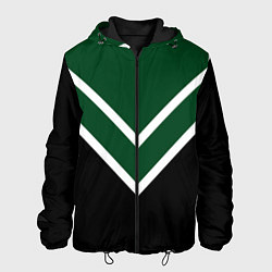 Мужская куртка Зелёный с чёрным и белые полосы