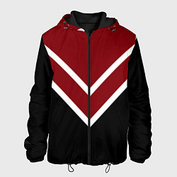 Мужская куртка Красный с чёрным и белые полосы