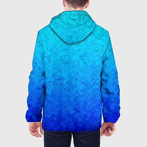 Мужская куртка Голубой в синеву с узором / 3D-Белый – фото 4
