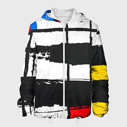 Куртка с капюшоном мужская В стиле пита мондриана, цвет: 3D-белый