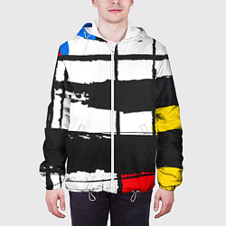 Куртка с капюшоном мужская В стиле пита мондриана, цвет: 3D-белый — фото 2