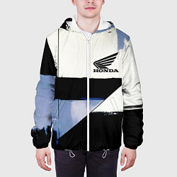 Куртка с капюшоном мужская Honda логотип, цвет: 3D-белый — фото 2