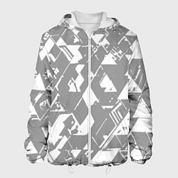 Мужская куртка Светлый серый геометричный паттерн